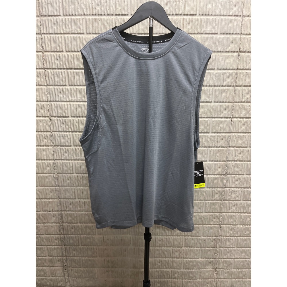 Athletic Works Mens Mixed Media Muscle Tee Soothing Grey XL AW26100162683‎ NWT